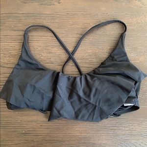 black ruffle bikini top